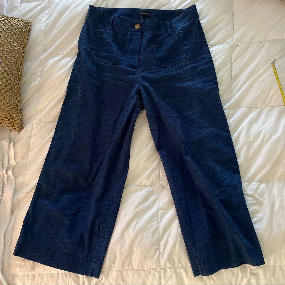 Talbots WIDE CROP PATCH POCKET WASHED BLUE LINEN PANTS size 12
Indigo - Picture 8 of 11